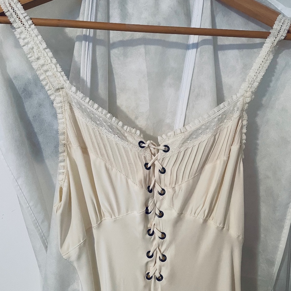Haute Hippie ivory silk slip dress